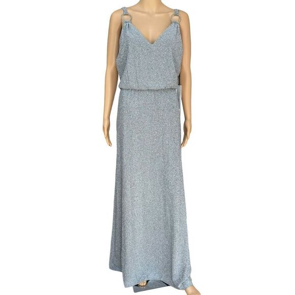 Calvin Klein shimmer maxi stretch dress size 10 New  with defect - Picture 3 of 12